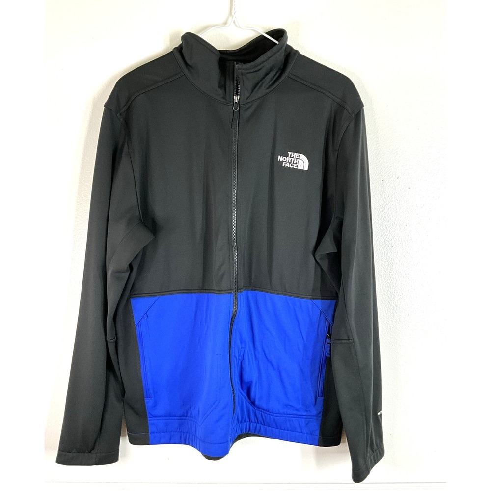 The North‎ Face Fleece Lined Windwall Jacket Full Zip Black/Blue Men Size L